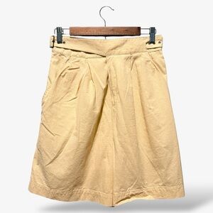 Vintage Butter Yellow Liz Sport Shorts Preppy Streetwear Cross Front Belted, 8